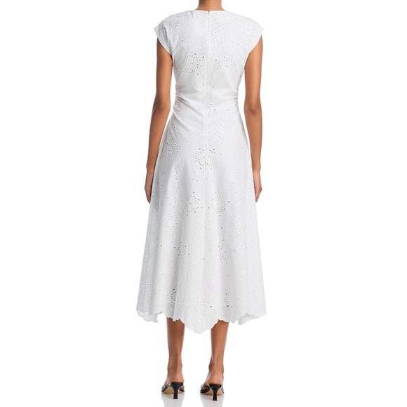 Veronica Beard Aven White Eyelet Midi Dress - Picture 4 of 13